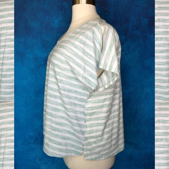 Avenue Split Sleeve Striped Green Tee Size 22/24 FINAL PRICE - Picture 4 of 8